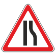 Дорожный знак 1.20.2 «Сужение дороги» (металл 0,8 мм, II типоразмер: сторона 900 мм, С/О пленка: тип В алмазная)